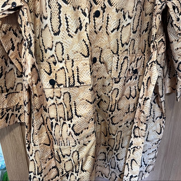 FRAME Python Overcoat Belted Trench Yellow M - Picture 8 of 12